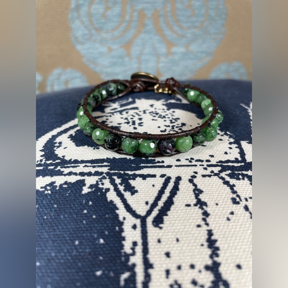 Stackable Ruby Zoisite Bead Bracelet - image 3